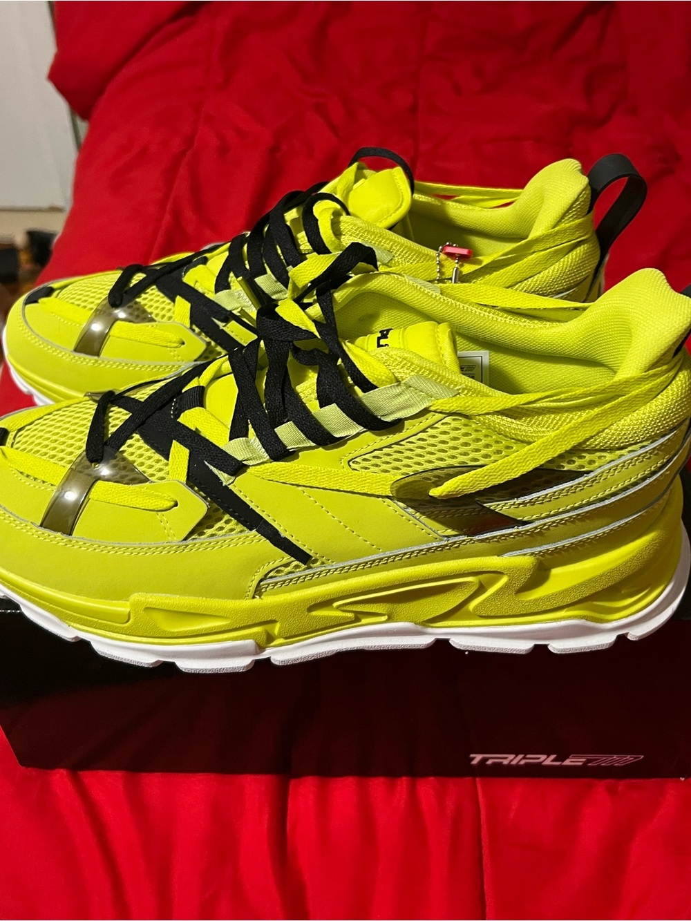Triple 7 Neon Yellow & Black Men’s Sneakers